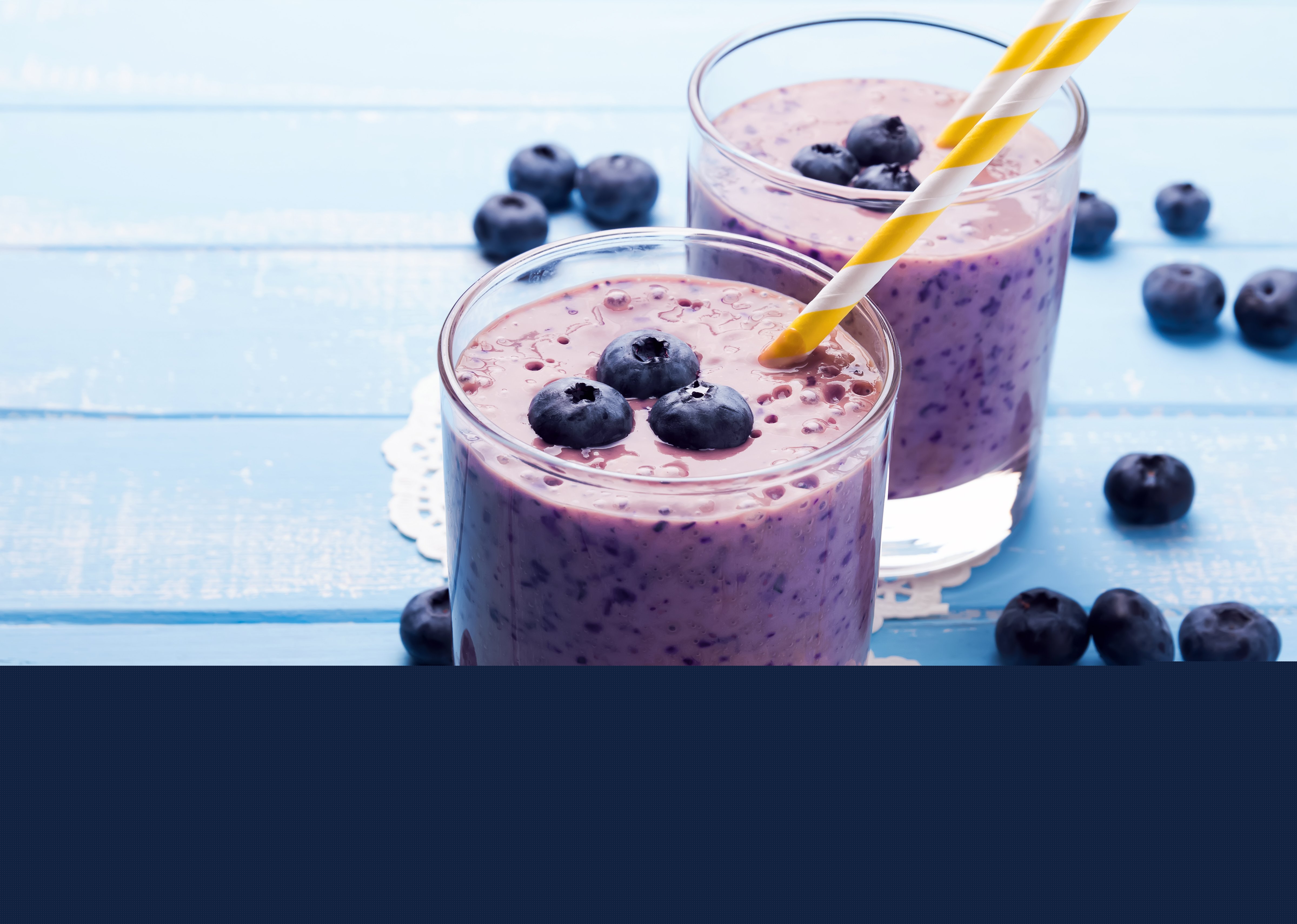 Smoothie de banana e blueberry